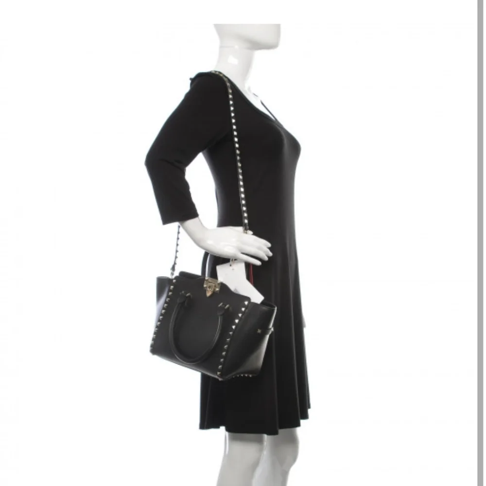 Valentino Garavani Black Tote with Silver Studs - Picture 2 of 13